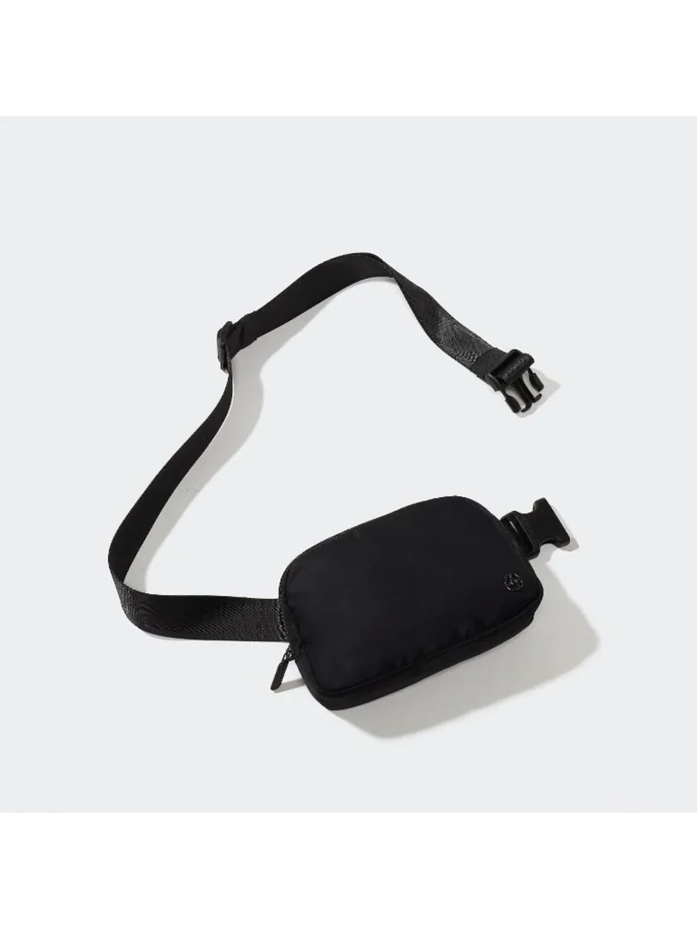 Men's Black Onyx Crossbody Belt Bag Wide Zipper Adjustable Strap 3-Pockets